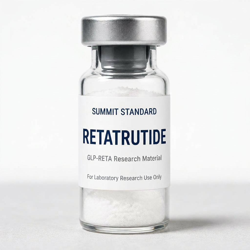 GLP-RETA - 10mg vial with Summit Standard Research Supply label